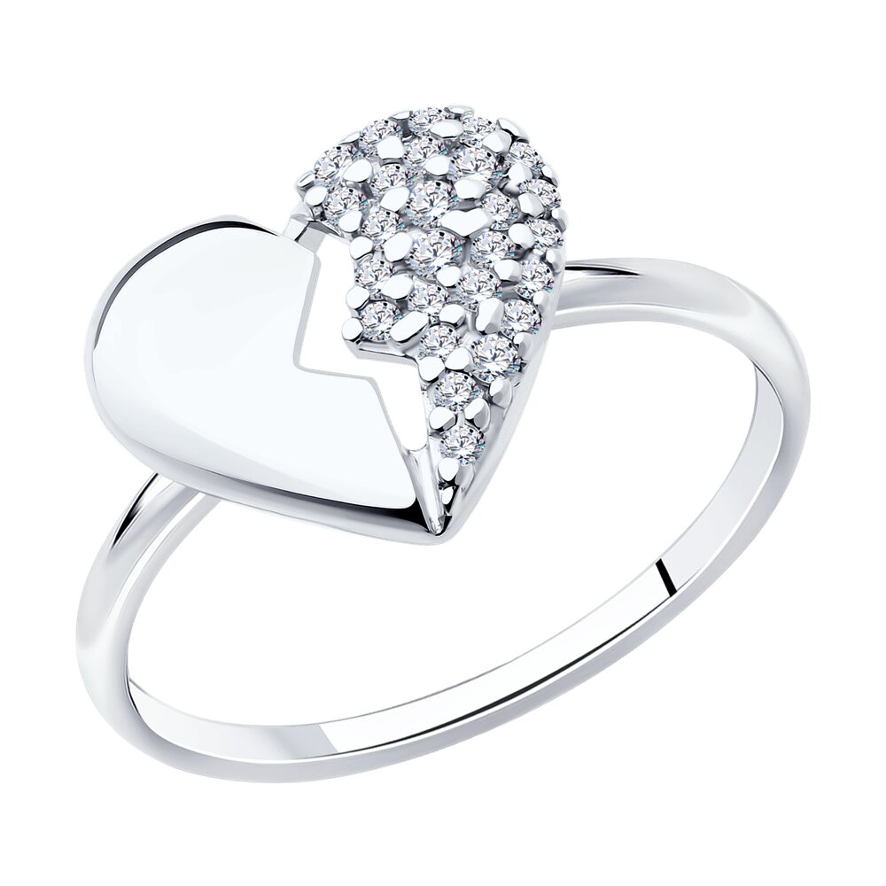 

Кольцо из серебра р.  ЯХОНТ Золотой 2722103, фианит, 2722103