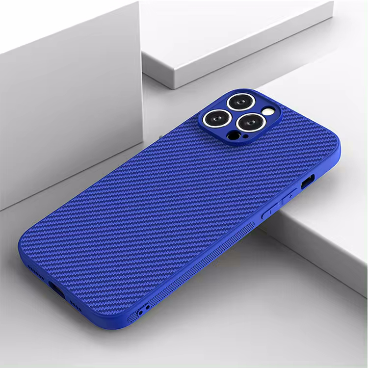 

Чехол для iPhone 15 Pro Max, имитация Carbon, синий, iPhone 15 pro Max
