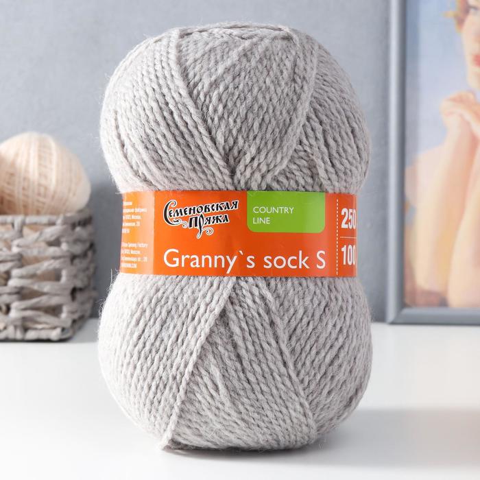 

Пряжа Granny`s sock S (Бабушкин носокПШ) 30% шерсть 70% акрил 250м/100гр м.перлам. (4019), Серый, Пряжа для вязания "Granny`s sock S"