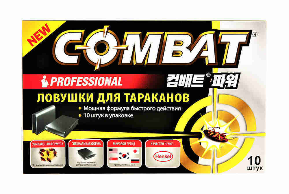 фото Ловушки домики с приманкой от тараканов combat professional инсектицид, 10 шт.