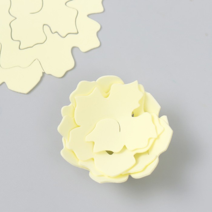 Заготовка из фоамирана Цветок завиток 10х9,5 см набор 5 шт. ребристые нежно-желтый