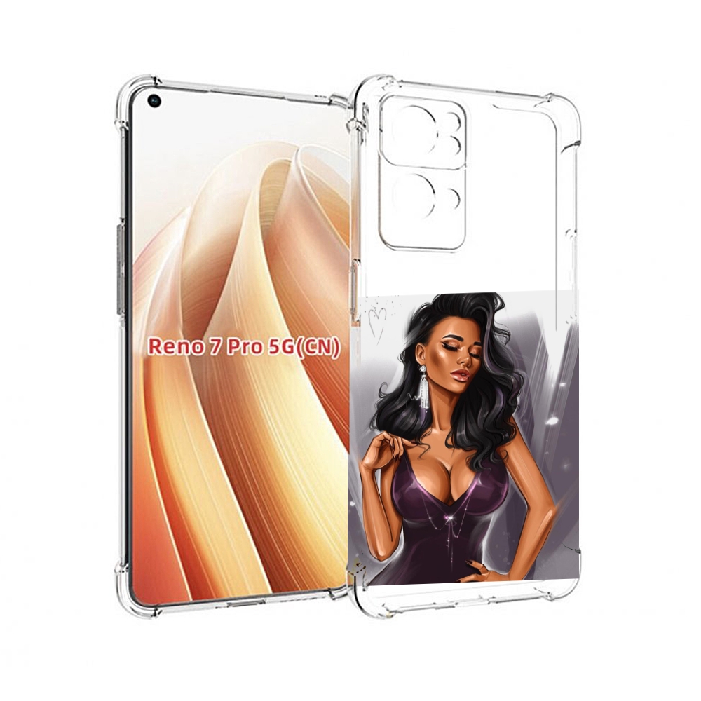 

Чехол MyPads нарисованная-девушка-в-фиолетовом-платье женский для OPPO Reno7 Pro 5G, Прозрачный, Tocco