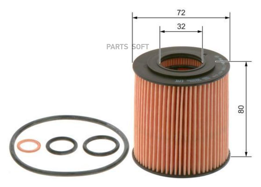 

BOSCH Фильтр масляный BMW 1 E87,3 E90,5 E60 06-10 BOSCH