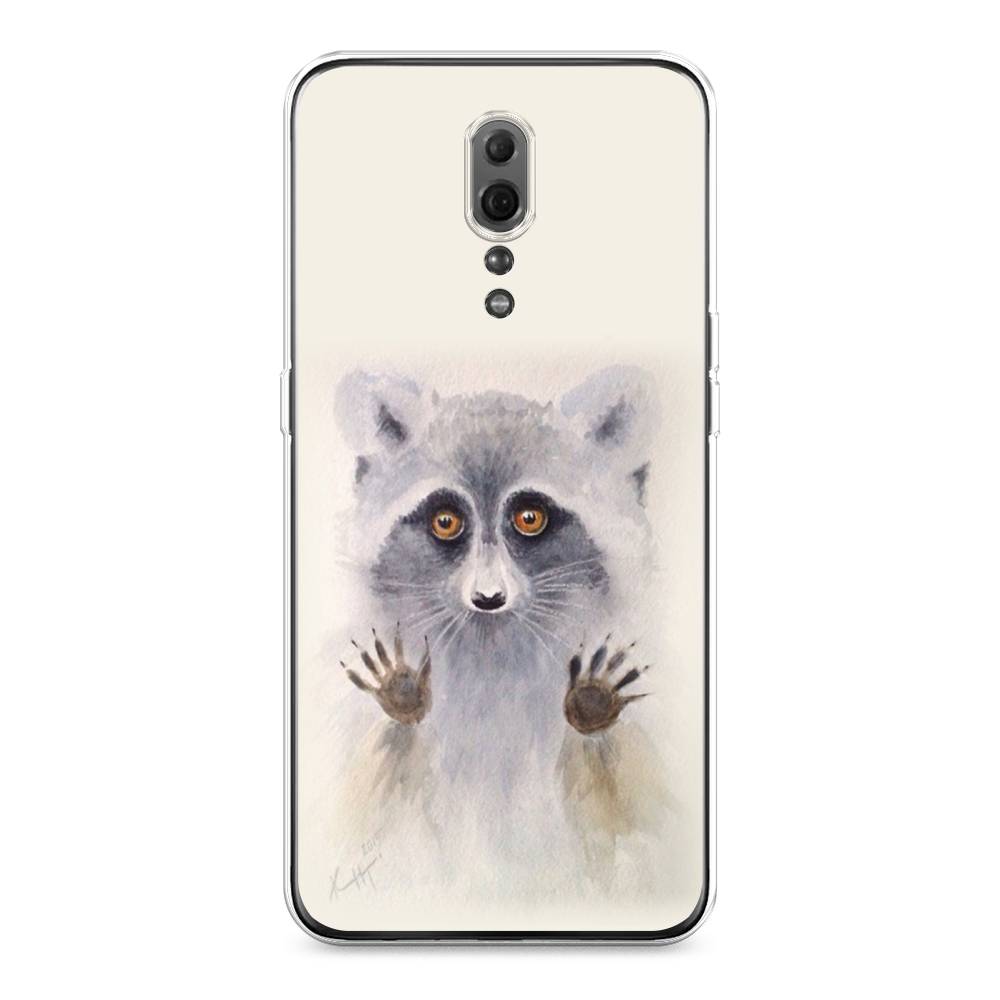

Чехол для Oppo Reno Z "Енот за стеклом", Бежевый;серый, 250950-4