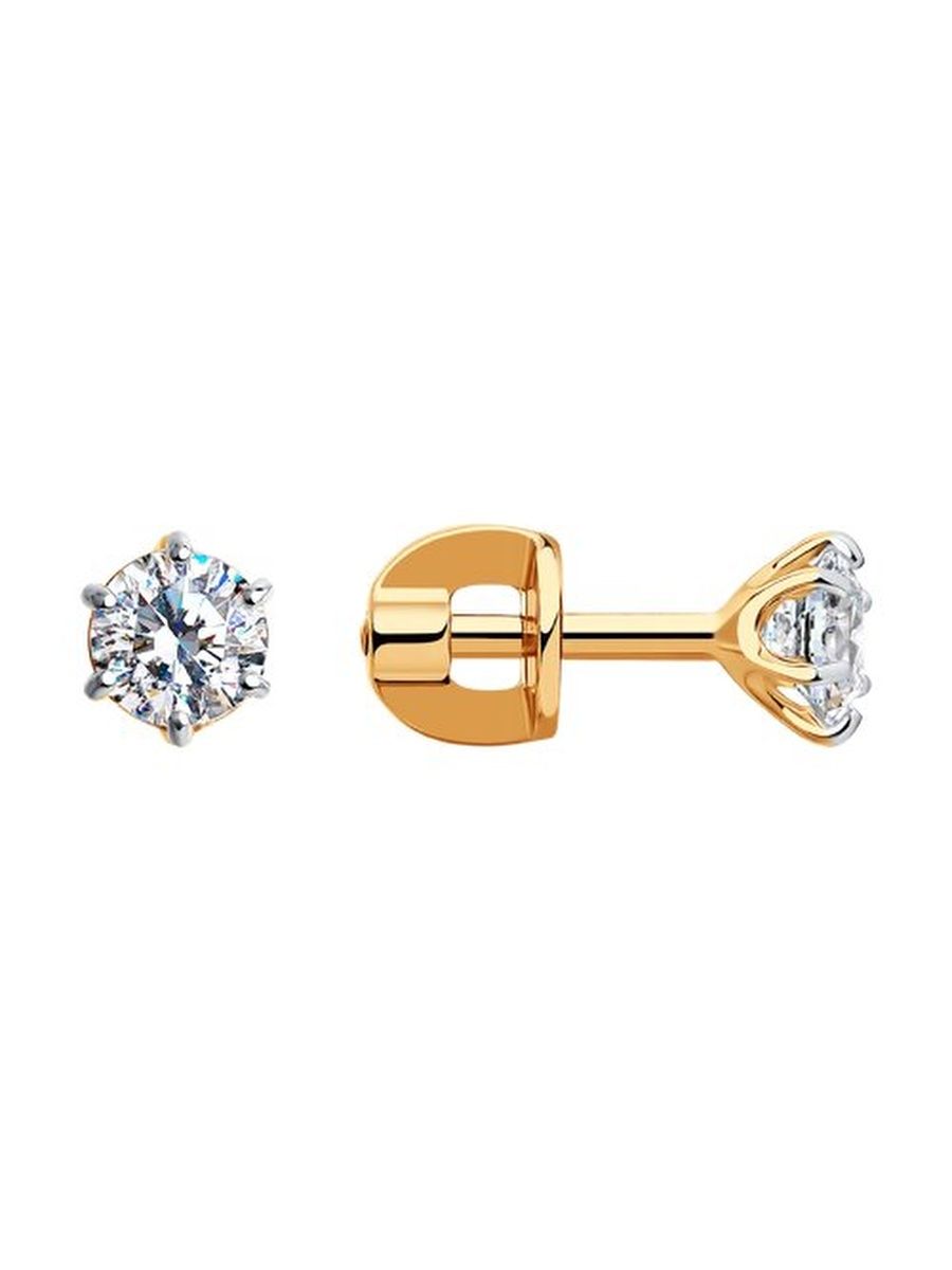 

Серьги пусеты из золота TEO MAORI 826933, фианит, 826933