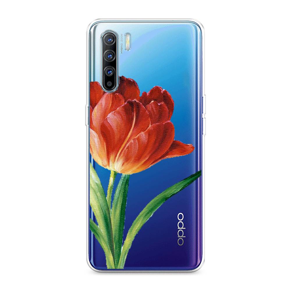

Чехол Awog на Oppo A91/Reno 3 "Красный тюльпан", Разноцветный, 252450-8