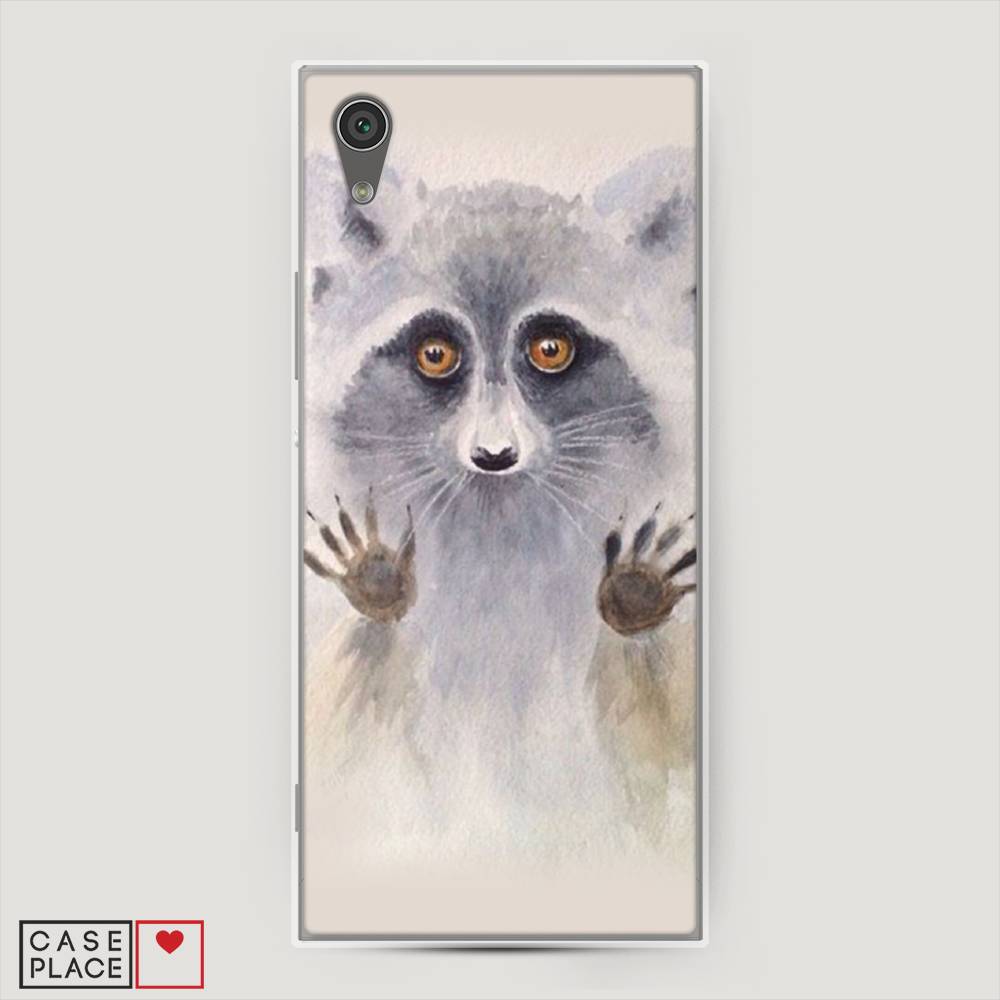 

Чехол на Sony Xperia L1 "Енот за стеклом", Бежевый;серый, 52550-4