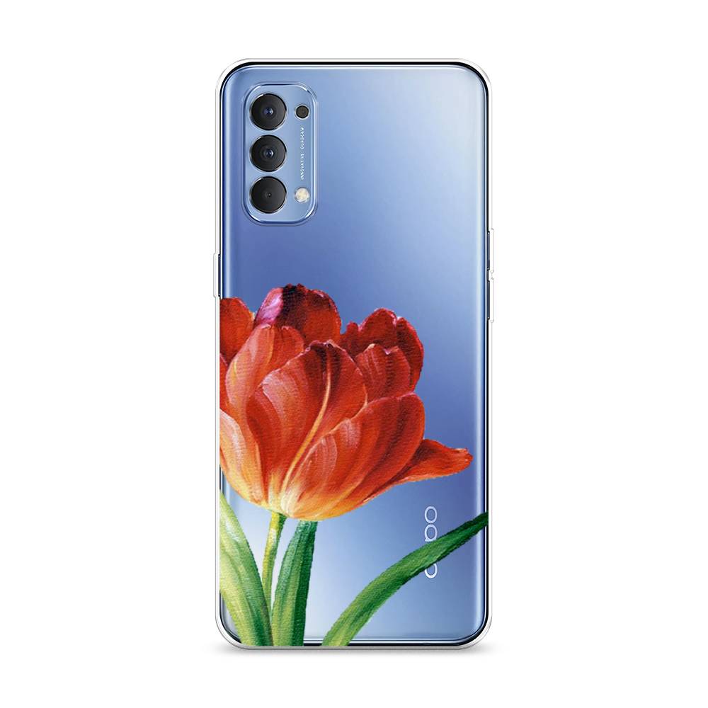 

Чехол Awog на Oppo Reno 4 4G "Красный тюльпан", Разноцветный, 259450-8