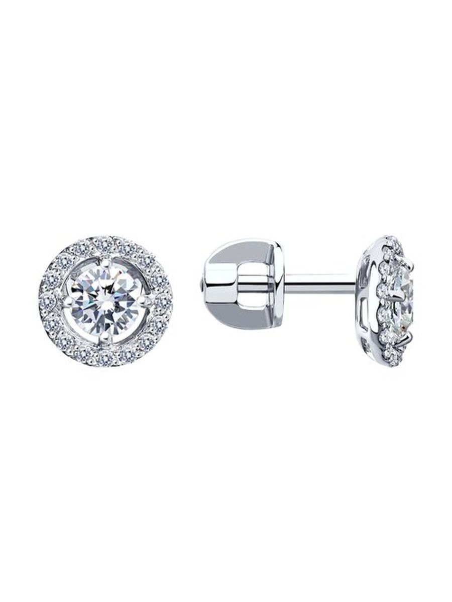 

Серьги пусеты из золота TEO MAORI 8027437-3, фианит, 8027437-3