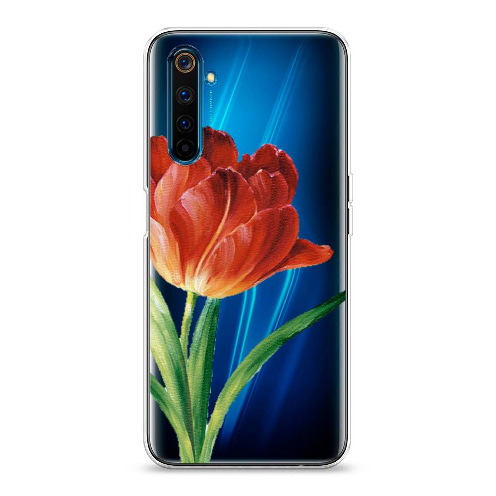 фото Силиконовый чехол "красный тюльпан" на realme 6 pro awog