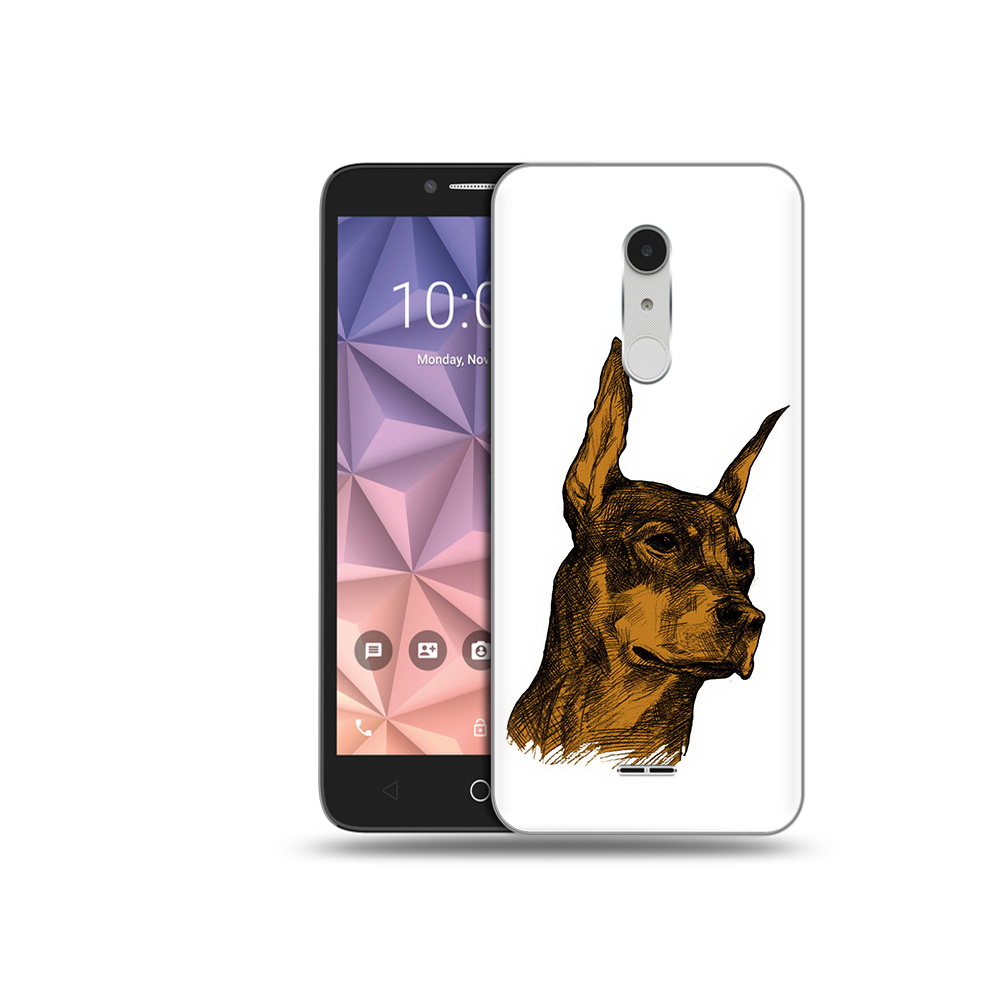 

Чехол MyPads Tocco для Alcatel A3 XL скетч доберман, Прозрачный, Tocco