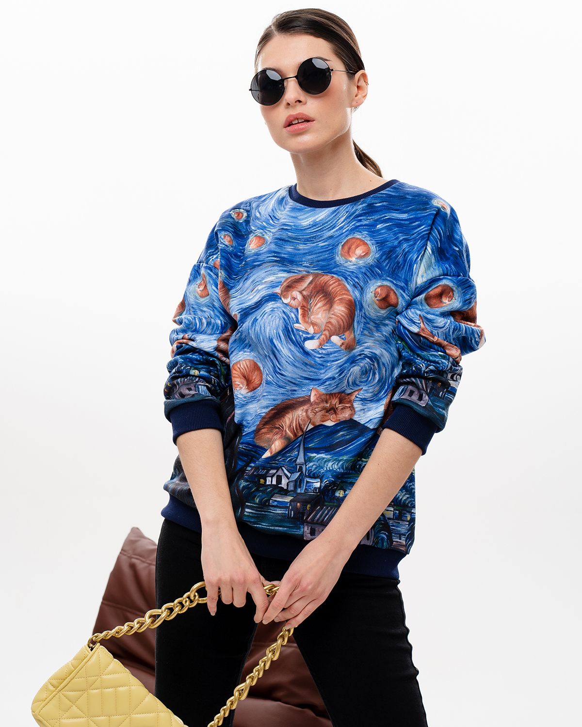 

Свитшот женский SAHAR Art lab OSNK синий 48-50 RU, OSNK