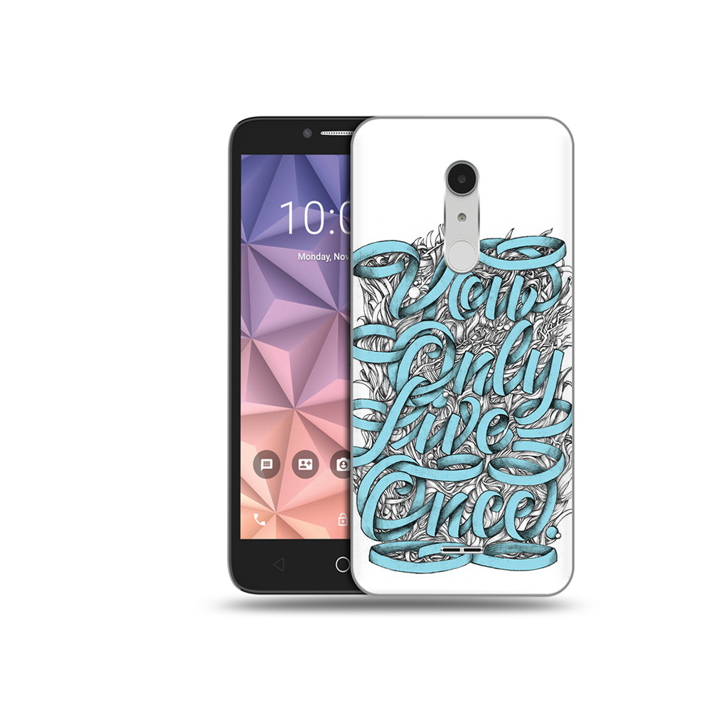 

Чехол MyPads Tocco для Alcatel A3 XL слова из ленты абстракция, Прозрачный, Tocco