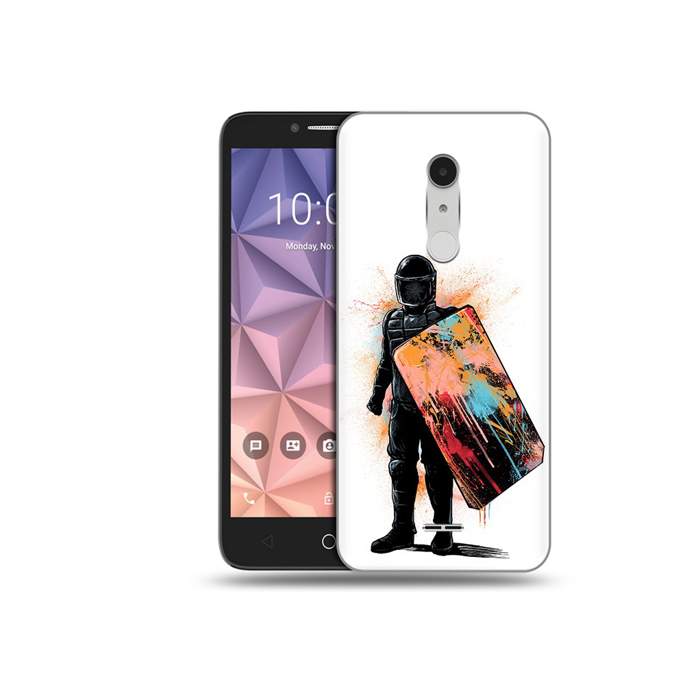

Чехол MyPads Tocco для Alcatel A3 XL солдат с красочным щитом, Прозрачный, Tocco