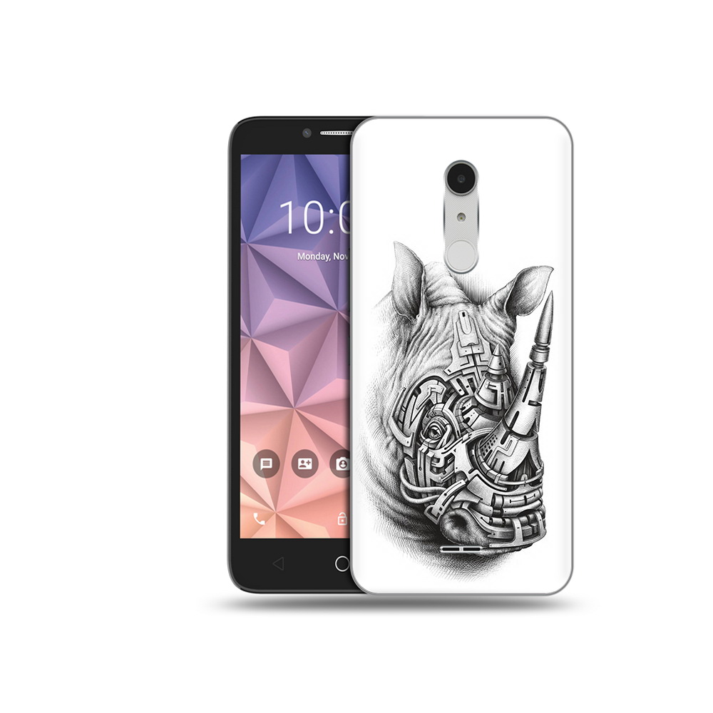 

Чехол MyPads Tocco для Alcatel A3 XL стальной носорог, Прозрачный, Tocco