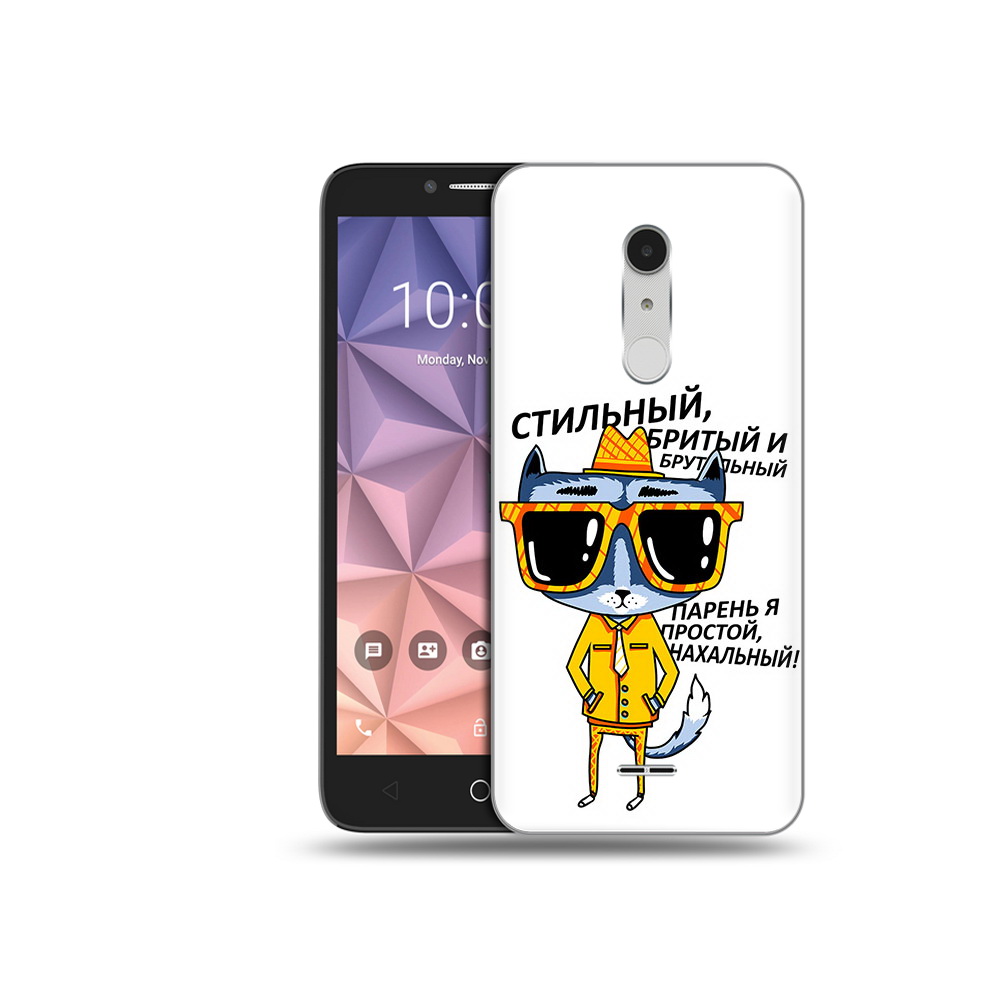 

Чехол MyPads Tocco для Alcatel A3 XL стильный кот, Прозрачный, Tocco