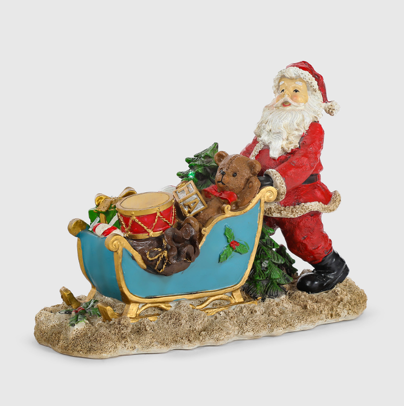 

Фигурка Due Esse Christmas Дед мороз с санями 28x11x20 см, Разноцветный