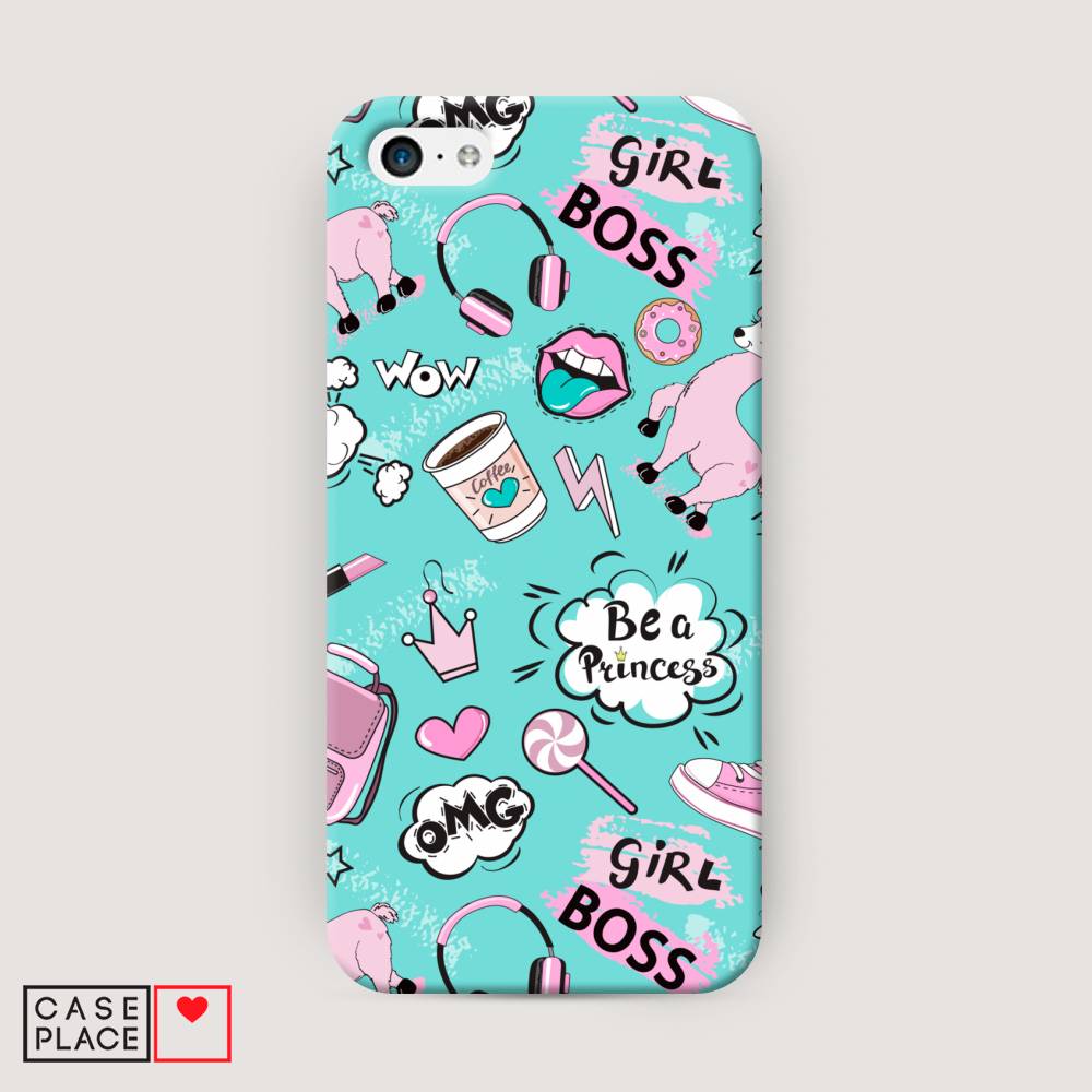

Пластиковый чехол "Стильная лама" на Apple iPhone 5C, 10220-1