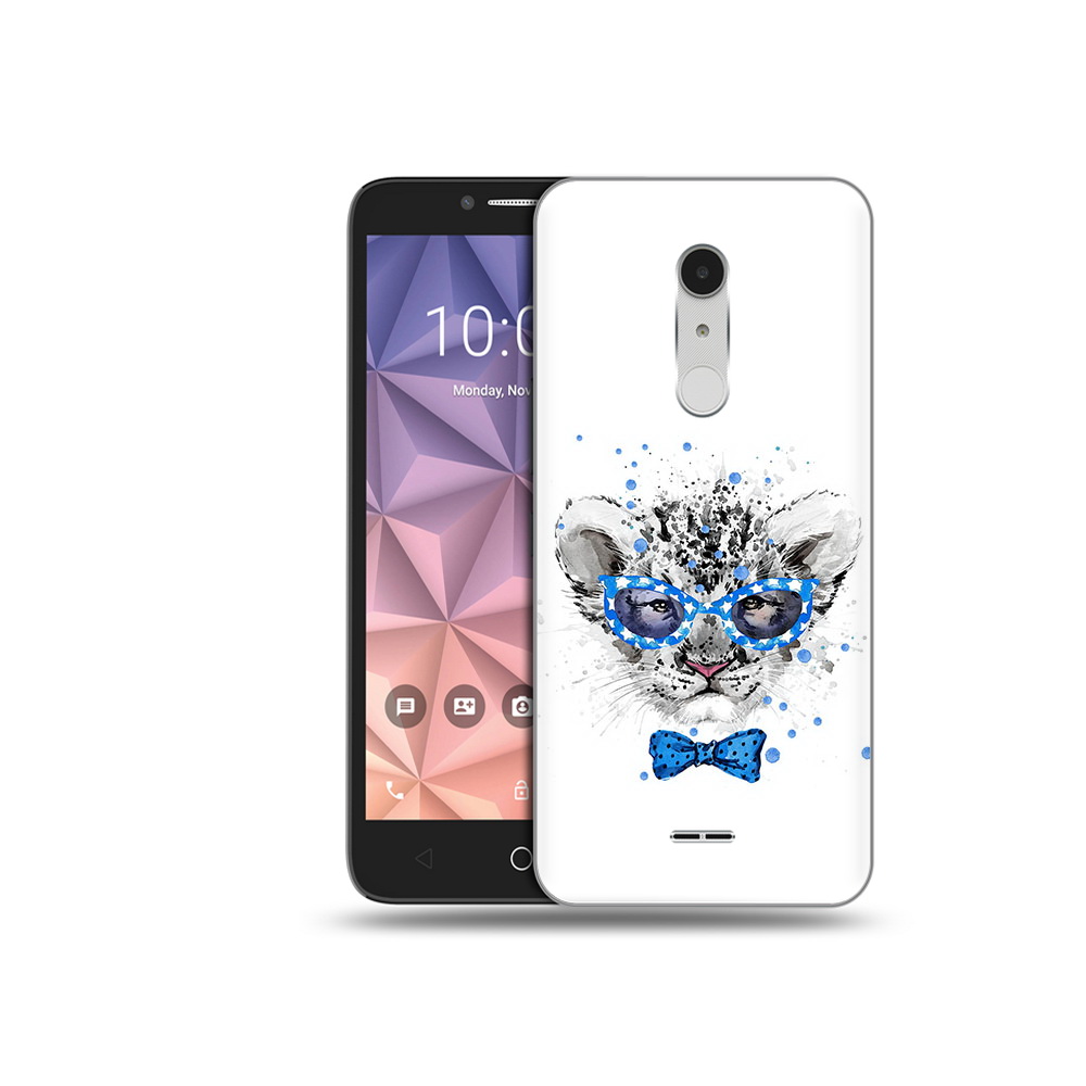

Чехол MyPads Tocco для Alcatel A3 XL тигренок с бабочкой, Прозрачный, Tocco