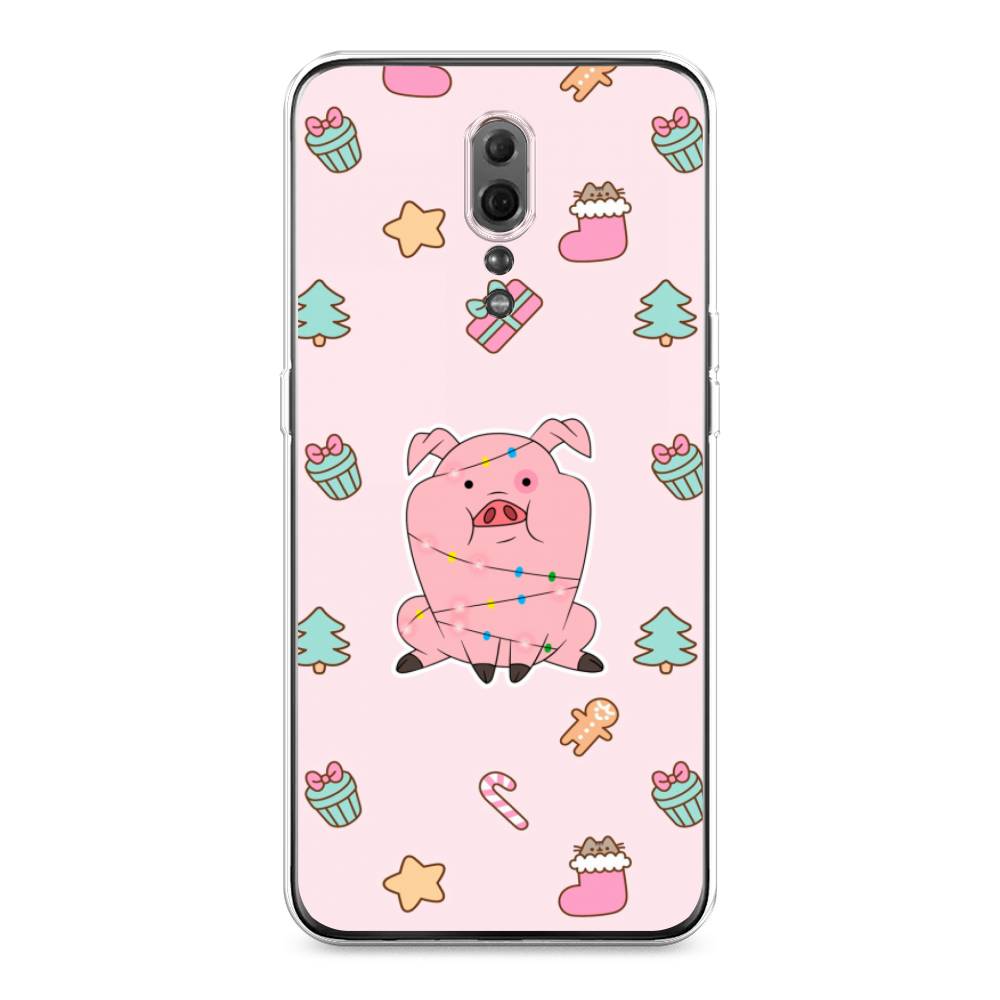 

Чехол для Oppo Reno Z "Розовая свинка", Розовый;зеленый, 250950-5