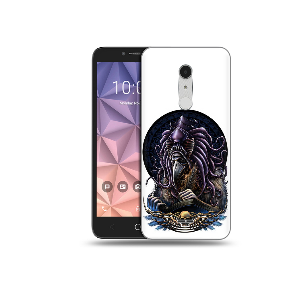 

Чехол MyPads Tocco для Alcatel A3 XL умный ворон, Прозрачный, Tocco