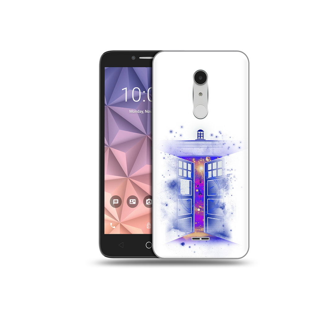 

Чехол MyPads Tocco для Alcatel A3 XL фиолетовый уголок абстракция, Прозрачный, Tocco