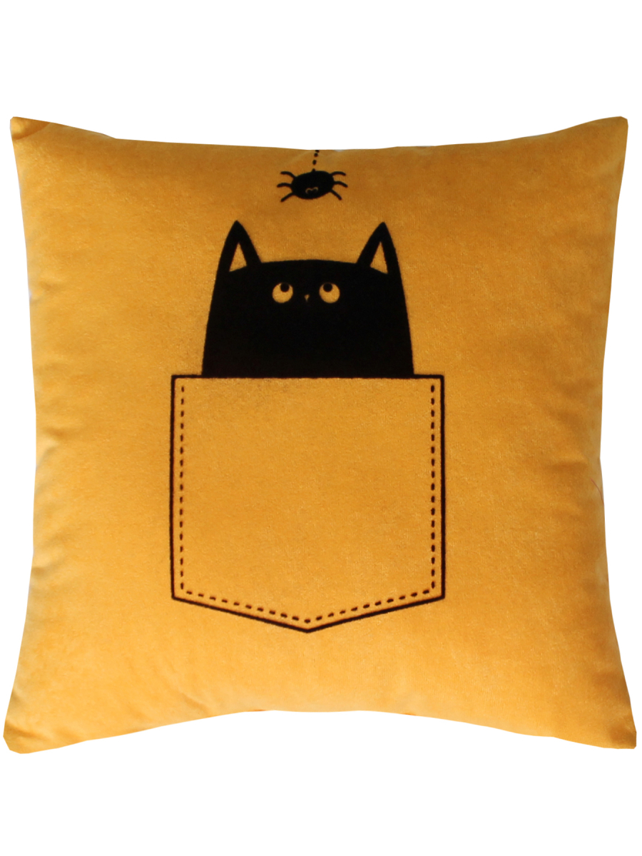 

Подушка декоративная МАТЕХ MEOW LINE. SPIDER 35*35*15 горчичный черничный арт. 37-897, MEOW