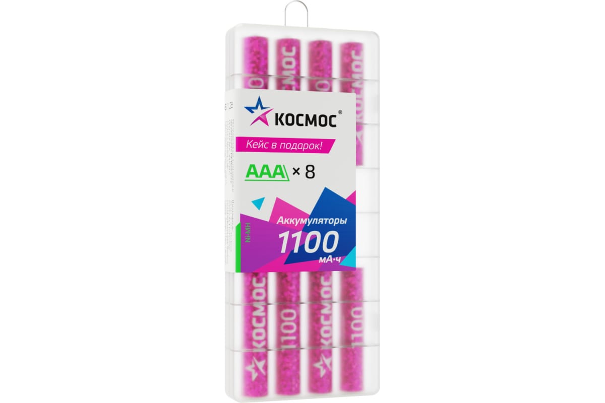 Аккумулятор КОСМОС R03 1100mAh Ni-Mh 8 шт в боксе KOCR03NIMH1100mAh8B 1719₽