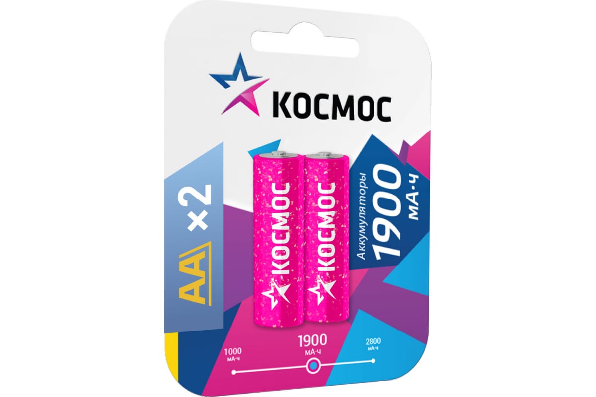 Аккумулятор КОСМОС R6 NI-MH 1900 mAh 2BL KOCR6NIMH(1900MAH)