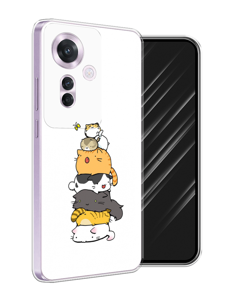 

Чехол Awog на Oppo Reno 11F "Бутерброд из котиков", Коричневый;белый;серый, 2516650-1