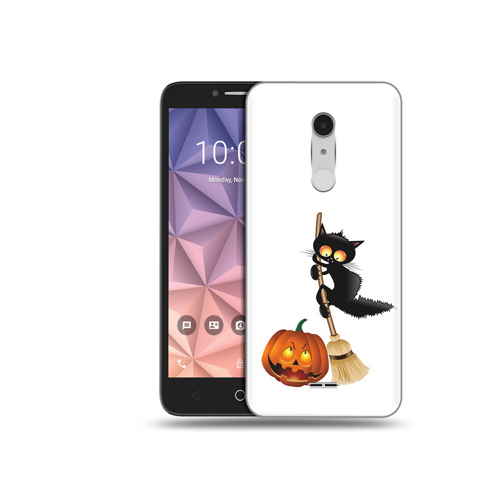 

Чехол MyPads Tocco для Alcatel A3 XL хэлуинский котик, Прозрачный, Tocco