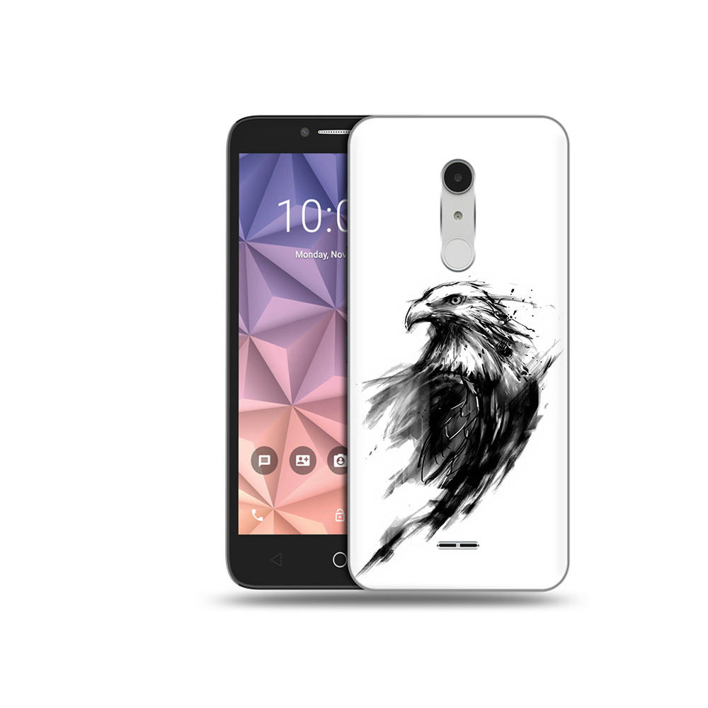 

Чехол MyPads Tocco для Alcatel A3 XL чб птица, Прозрачный, Tocco