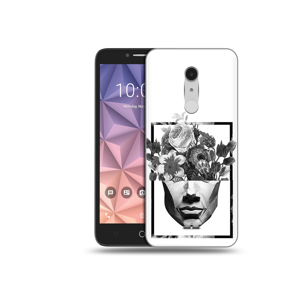 

Чехол MyPads Tocco для Alcatel A3 XL черно белая ваза в абстракции, Прозрачный, Tocco