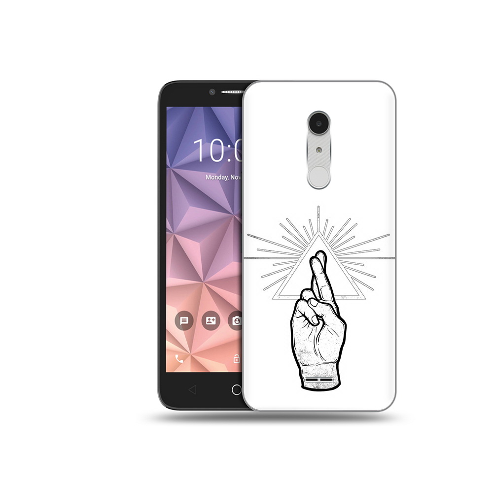 

Чехол MyPads Tocco для Alcatel A3 XL черно белая рука, Прозрачный, Tocco