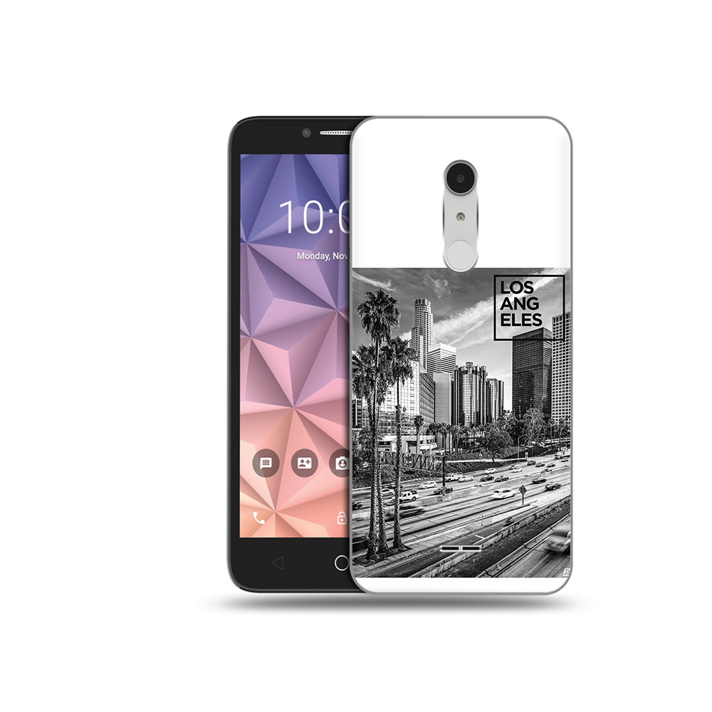 

Чехол MyPads Tocco для Alcatel A3 XL черно белый лос анджелес, Прозрачный, Tocco