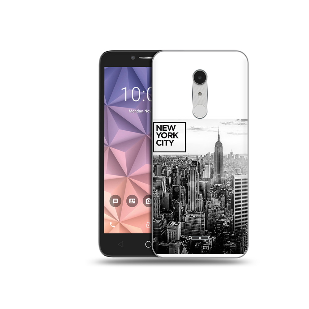 

Чехол MyPads Tocco для Alcatel A3 XL черно белый ньюерк, Прозрачный, Tocco