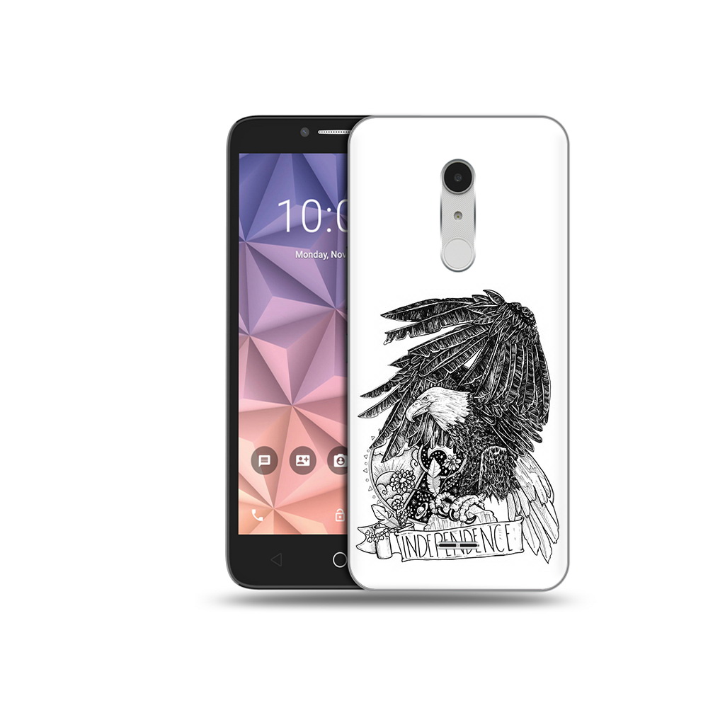 

Чехол MyPads Tocco для Alcatel A3 XL черно белый сокол, Прозрачный, Tocco