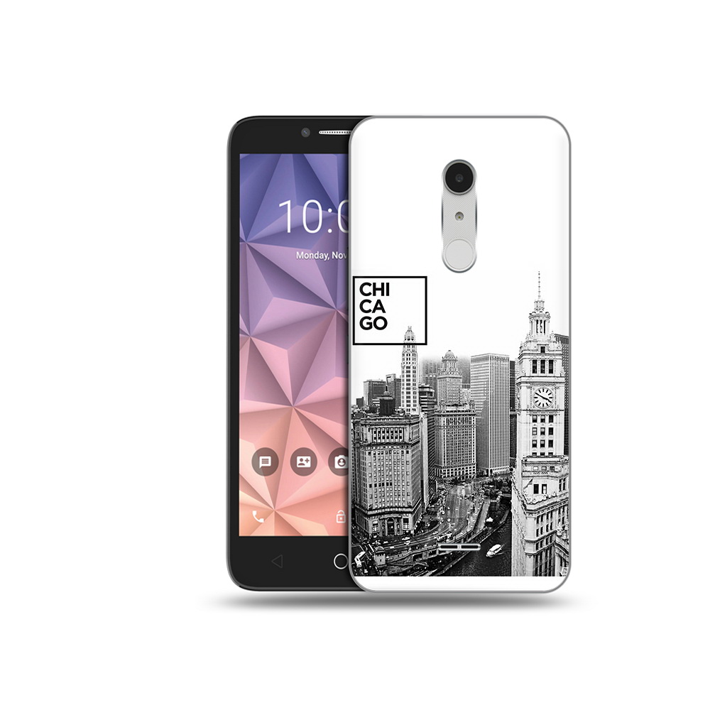 

Чехол MyPads Tocco для Alcatel A3 XL черно белый чикаго, Прозрачный, Tocco