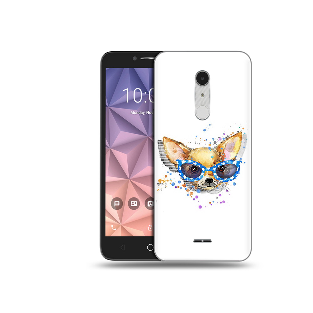 

Чехол MyPads Tocco для Alcatel A3 XL чихуа-хуа в очках, Прозрачный, Tocco