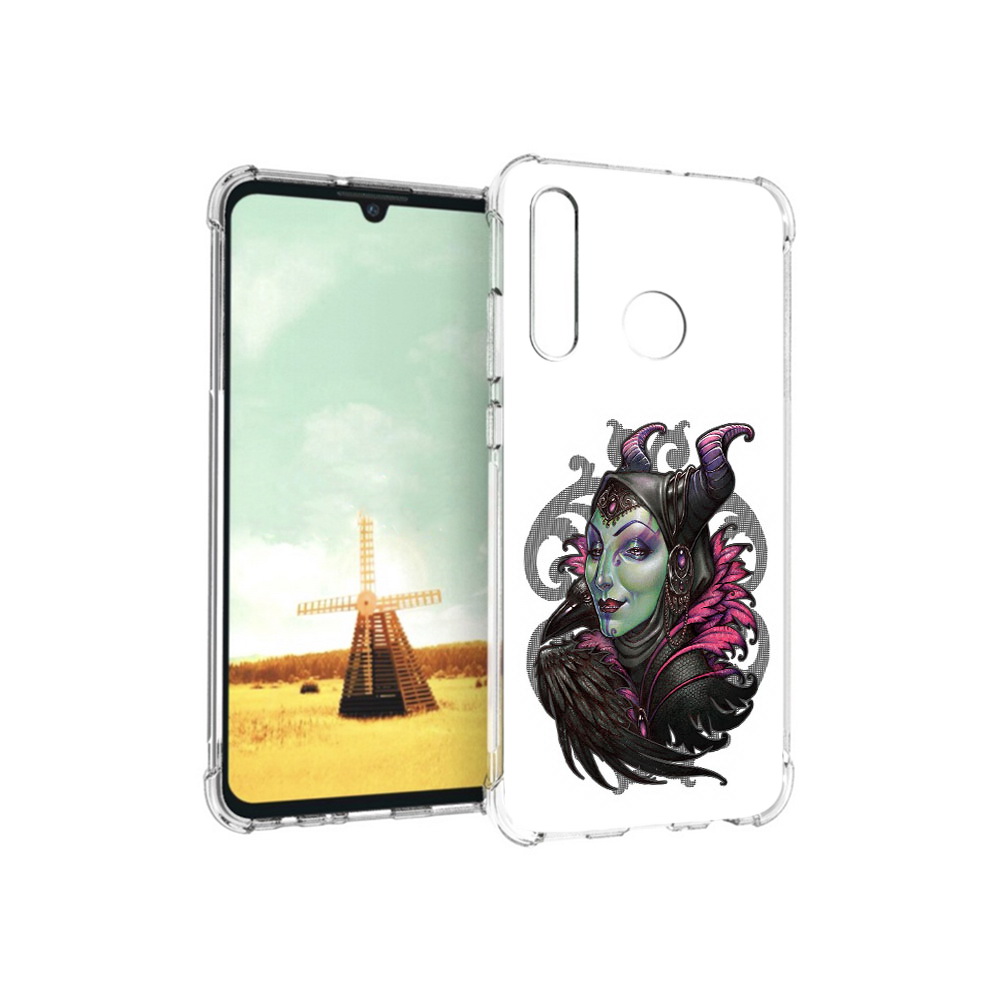 

Чехол MyPads Tocco для Huawei P Smart+ зеленая девушка с вороном, Прозрачный, Tocco