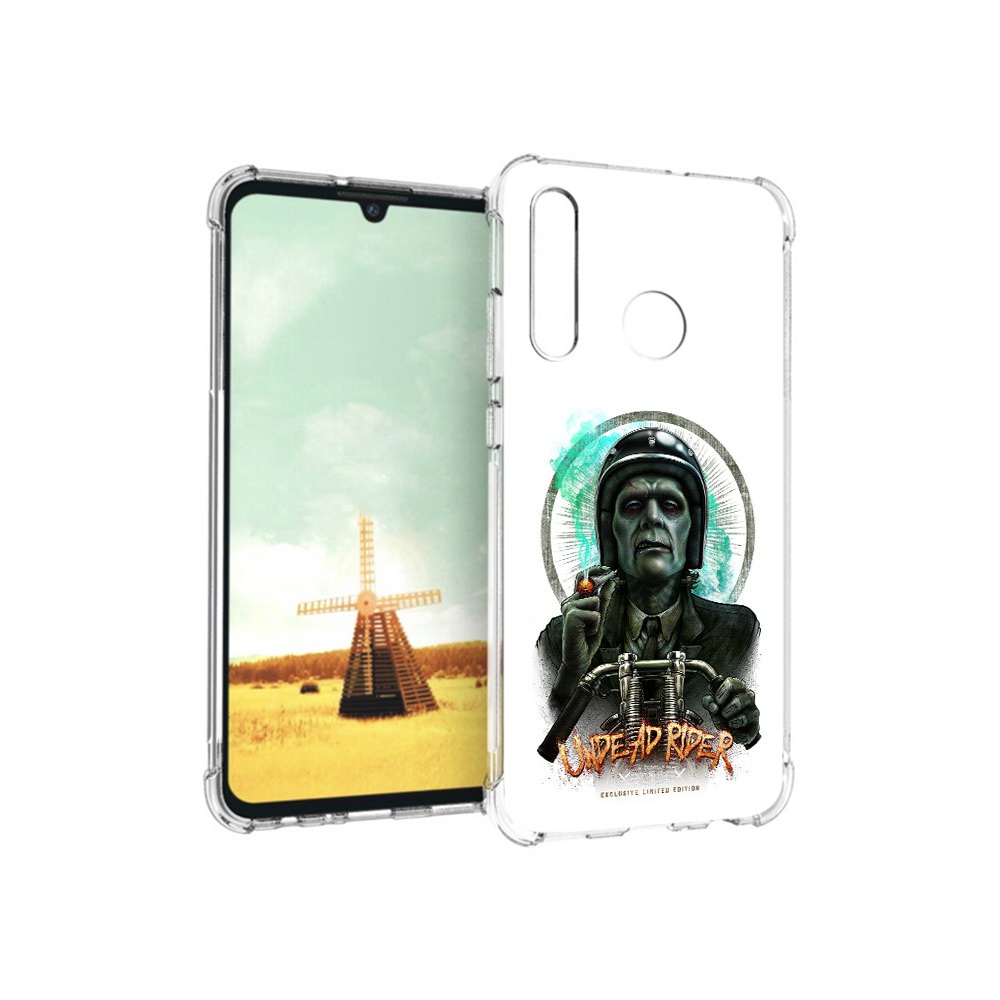 

Чехол MyPads Tocco для Huawei P Smart+ зеленый мужчина с сигаретой на мотоцикле, Прозрачный, Tocco