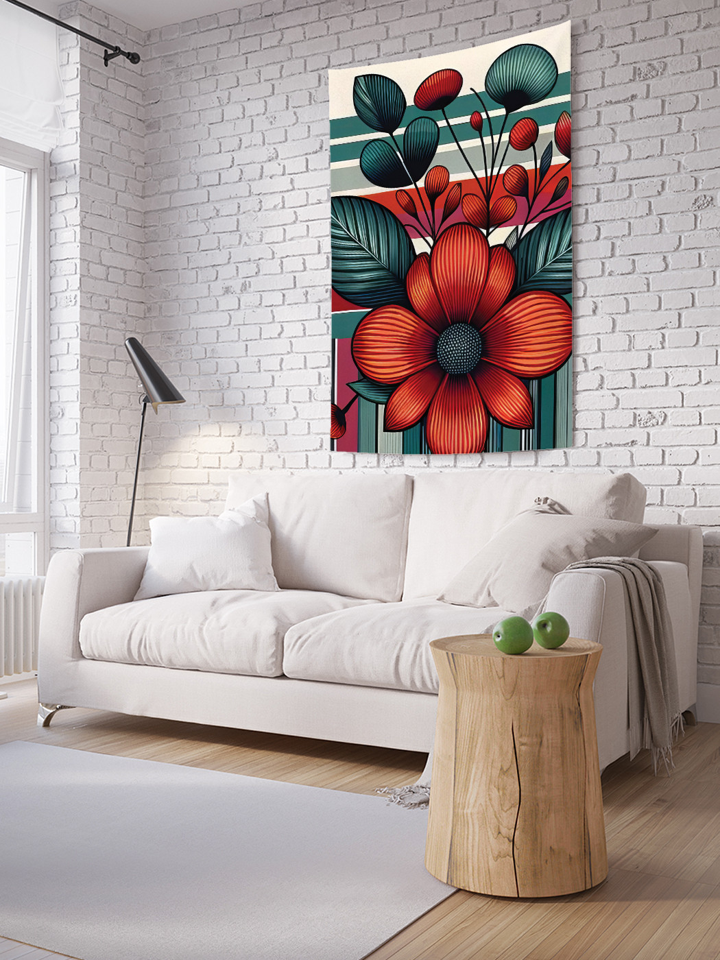 

Фотопанно JoyArty Цветок на полосатом фоне 150х200, tp_sd3355_150x200