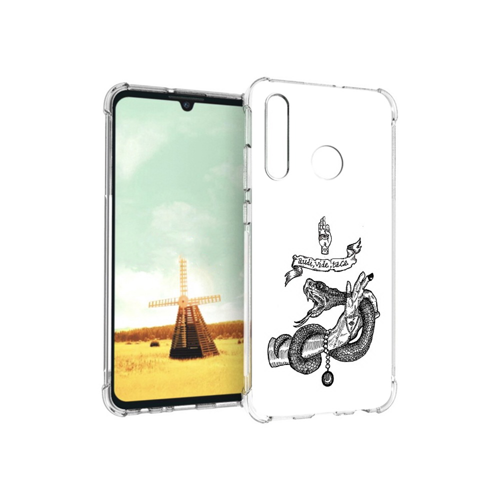 

Чехол MyPads Tocco для Huawei P Smart+ змея на руке рисунок, Прозрачный, Tocco