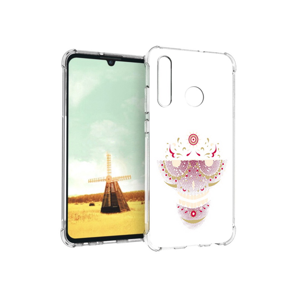 Чехол MyPads Tocco для Huawei P Smart+ карнавальный скелет абстракция