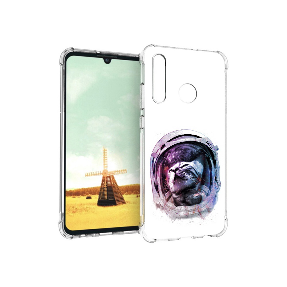 

Чехол MyPads Tocco для Huawei P Smart+ кот в шлеме, Прозрачный, Tocco