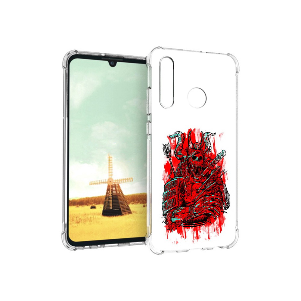

Чехол MyPads Tocco для Huawei P Smart+ красный скелет воин, Прозрачный, Tocco