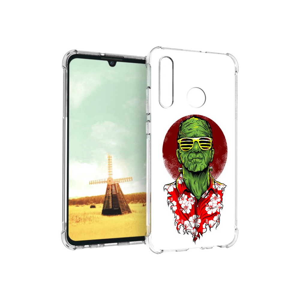 

Чехол MyPads Tocco для Huawei P Smart+ крутой зеленый мужчина в очках, Прозрачный, Tocco