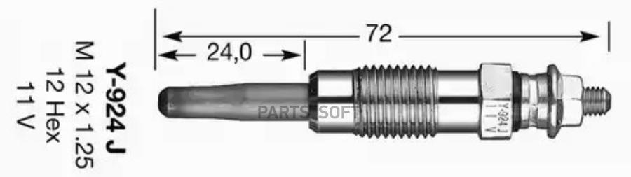 

DP-1_свеча накаливания! 11V\ MB, Citroen, Fiat, Ford 1.8-3.0D/TD 75>