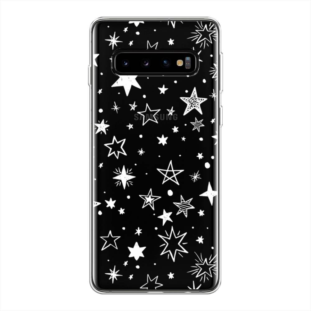 

Чехол Awog на Samsung Galaxy S10 Plus "Звездочки графика белая", Разноцветный, 27150-7