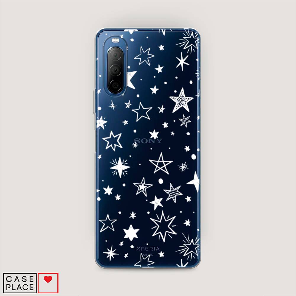 

Чехол Awog на Sony Xperia 10 II "Звездочки графика белая", Разноцветный, 54650-7